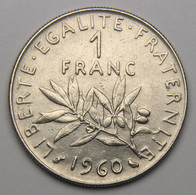 1 Franc Semeuse 1960, Nickel - V° République - 1 Franc