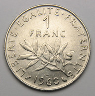 1 Franc Semeuse 1960, Nickel - V° République - 1 Franc