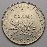 1 Franc Semeuse 1960, Nickel - V° République - 1 Franc