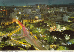 CARTOLINA  LAS PALMAS DE GRAN CANARIA,ISOLE CANARIAS,SPAGNA,HERMOSA PANORAMICA NOCTURNA,VIAGGIATA 1973 - La Palma