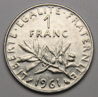 1 Franc Semeuse 1961, Nickel - V° République - 1 Franc