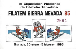 Spain - IV National Exhibition Of Thematic Philately (FILATEM) "Sierra Nevada 95"- Souvenir Sheet - Probe- Und Nachdrucke