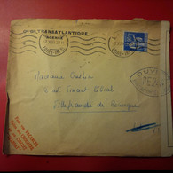 LETTRE CIE GENERALE TRANSATLANTIQUE VILLEFRANCHE DE ROUERGUE CACHET OUVERT PAR L AUTORITE MILITAIRE - Cartas & Documentos