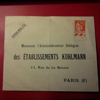 LETTRE PARIS ETABLISSEMENTS KUHLMANN - Brieven En Documenten