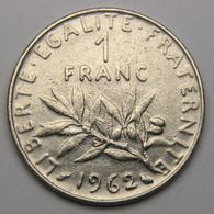 1 Franc Semeuse 1962, Nickel - V° République - 1 Franc