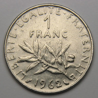 1 Franc Semeuse 1962, Nickel - V° République - 1 Franc