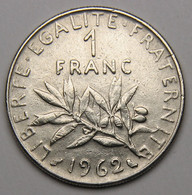 1 Franc Semeuse 1962, Nickel - V° République - 1 Franc