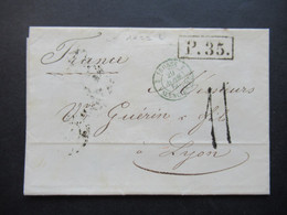 Russland April 1860 Ra1 P.35 Moscou - Lyon Transit Prusse 3 Valenciennes über Paris Faltbrief Mit Inhalt - Storia Postale