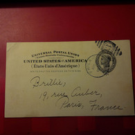 ENTIER UNITED STATES OF AMERICA POUR PARIS - Covers & Documents