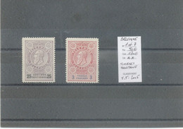 BELGIQUE - TIMBRES TELEPHONE N°1 Et N°7 N** - Timbres Téléphones [TE]