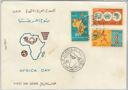 63046 - EGYPT - POSTAL HISTORY - FDC COVER Scott # 833/35  SPORT Football BASKETBALL 1970 - Storia Postale