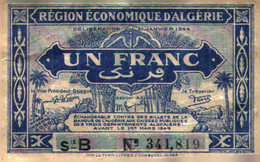 T 1 >   Algérie 	1 Franc Bleu 	01/03/1949	TB 	N9 342,819	Série B - Algérie