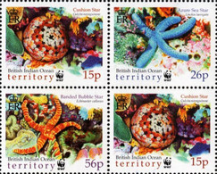 BIOT - 2001 - WWF - Starfish - Mint Stamp Set - Britisches Territorium Im Indischen Ozean
