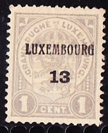 Luxembourg 1913  Prifix Nr. 85 - Vorausentwertungen