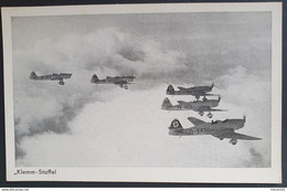 Deutsches Reich, Foto-Postkarte Flugzeuge "Klemm-Staffel" - Cartas