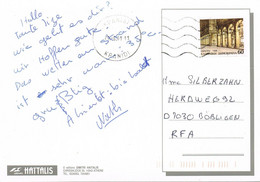 44166. Postal KRANIDI (Grecia)  1989 A Germany. Vista Tipica Acantilados - Briefe U. Dokumente