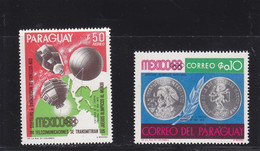 PARAGUAY - 1968 - ** / MNH - MEXICO OLYMPICS - JEUX OLYMPIQUES - MEDAILLE ET SATELLITE - MEDALLA Y SATELITE - Paraguay