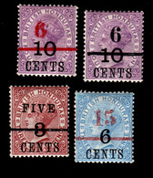 British Honduras 1891 Provisionals Crown CA Perf 14 Set Of 4  Lightly Mounted Mint - Honduras Britannico (...-1970)