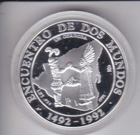 MONEDA PLATA DE NICARAGUA DE 1 CORDOBA DEL AÑO 1991 ENCUENTRO ENTRE DOS MUNDOS (COIN)(SILVER-ARGENT) - Nicaragua