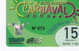 Brésil. Carte Magnétique Pour Le Carnaval De Sao Paulo, 2005. Défilé Des Champions. - Fasching & Karneval