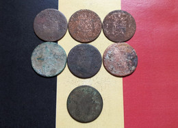 BELGIQUE LOT DE 7 X 1 CENTIME GUILLAUME IER TRES USEES DONT 6 FRAPPEES A BRUXELLES - Sonstige & Ohne Zuordnung