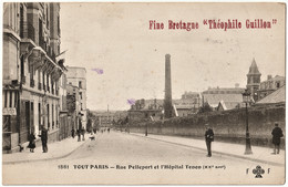 PARIS - Rue Pelleport Et L'hôpital Tenon - USINE, FINE BRETAGNE GUILLON - CPA Bon Etat (voir Scan) - Paris (20)