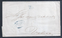 Carta Pré-filatélica Com Carimbo Nominal Do Porto E Porte De 25 Réis Ambos Em Azul, Em 1842. Valença. Pre-philatelic Let - ...-1853 Vorphilatelie