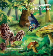 2015 NIGER MNH. MUSHROOMS AND INSECTS   |  Yvert&Tellier Code: 417  |  Michel Code: 3399 / Bl.423 - Niger (1960-...)