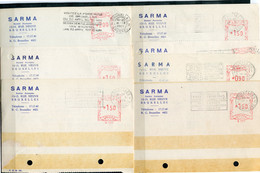 7 Kaarten Van SARMA S.A. Bruxelles Rue Neuve Avec Des Commandes -  Rode Machine Frankering 1.50 Fr - ...-1959