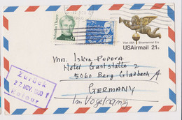 USA 1990 United States Postal Stationery Card PSC Uprated With Nice Topic Stamps Sent To Germany Zruck-Retour (49766) - 1981-00