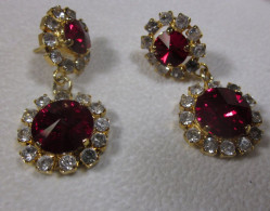 Orecchini Strass  Bigiotteria  Vintage H 4 Cm - Earrings