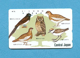 ( 5644 ) - Télécarte JAPON - ( Oiseau HIBOU & CHOUETTE Et  PERDRIX ...... ) - *** TBE *** - Voir Scan - Owls