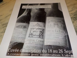 ANCIENNE  PUBLICITE VIN D EXCEPTION  1992 - Alcools