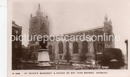 ST PETERS MANCROFT A STATUE OF SIR THOS BROWNE NORWICH OLD R/P POSTCARD NORFOLK - Norwich