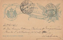 Portugal & Bilhete Postal, Elvas A Lisboa 1908 (13470) - Lettres & Documents