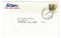 Ref 1535 - 1981 Australia Cover 55c Rate Melbourne To Brookfield USA - Stick Nest Rat - Animal Theme - Briefe U. Dokumente