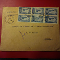 LETTRE MAROC RESIDENCE GENERALE DE LA REPUBLIQUE FRANCAISE POUR PARIS DIRECTEUR DE LA REVUE DIPLOMATIQUE - Storia Postale