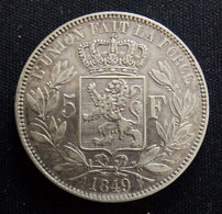 Belgium 1849 - 5 Fr Zilver - Leopold I - Morin 39a - ZFr/Pr - 5 Frank