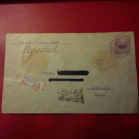 LETTRE RECOMMANDE JAPON YOKOHAMA PAR S.S KASHIMA MARU POUR PARIS - Brieven En Documenten