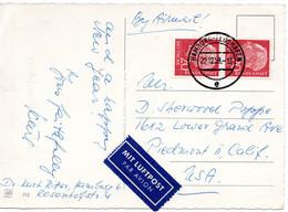 57363 - Bund - 1958 - 2@20Pfg. Heuss I A LpAnsKte HAMBURG-FLUGHAFEN -> Piedmont, CA (USA) - Lettres & Documents