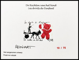 België NA "De Rechten Van Het Kind" - "Les Droits De L'Enfant" - REIN ART - Gekartonneerd - Oplage: 75ex. - MNH - Proyectos No Adoptados