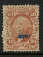 U.S.A. - 20c Washington  Inland Exchange. With 'HW' Opt DOUBLE. SCOTT #R42c. Used. - Steuermarken