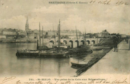 St Malo * Péniches Batellerie * 1902 * Vue Prise De La Cale Aux Réparations * Chantier De Construction Bateau * Péniche - Saint Malo