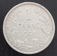 Belgium 1909 - 1 Frank FR Zilver/Brede Baard - Leopold II - Morin 200a - Pr - 1 Franc