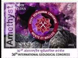 India 2022 NEW *** 36TH INTERNATIONAL GEOLOGICAL CONGRESS , AMETHYST , Minerals , MNH  (**) Inde Indien - Ongebruikt