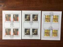 1996 Art 3 Feuillets De 4 Timbres Obl. Chaise De Nemes Eden De Vachal Et Déjeuner Avec Oeuf Flegel YT 122 127 128 - Blocchi & Foglietti