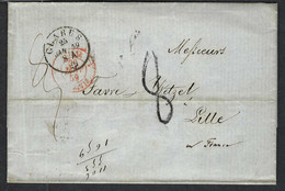 SUISSE PREPHIL.1859: LSC Du 25 Janvier De Glarus (CAD) Pour Lille (France) Taxée 8 Décimes, CAD Rouge St Louis - ...-1845 Préphilatélie