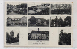 0-4352 NIENBURG / Saale, Ehrenmal, Horst - Wessel - Denkmal, Post, Rathaus, Altersheim.....1938 - Bernburg (Saale)