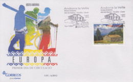 Enveloppe  FDC  1er   Jour    ANDORRE   ANDORRA    Bureaux  Espagnols   Tourisme   EUROPA    2012 - 2012