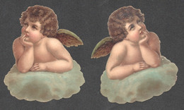 2 CHROMOS DECOUPIS  ANGE CHERUBINS   D664 - Angeles